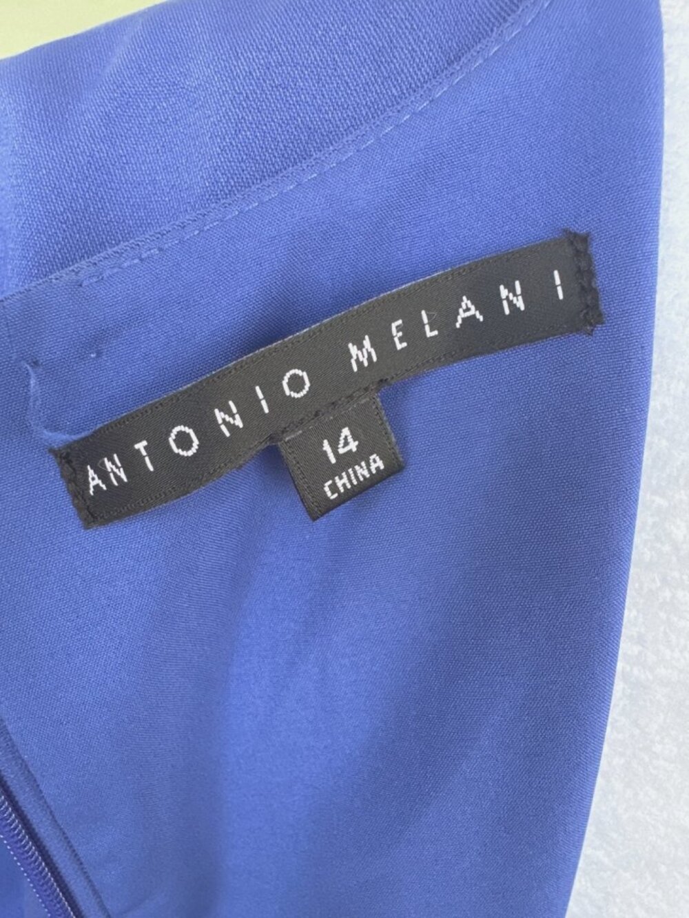 Antonio Melani Sheath Dress Mosaic Blue 3/4 Sleeves Back Zipper - Picture 6 of 7